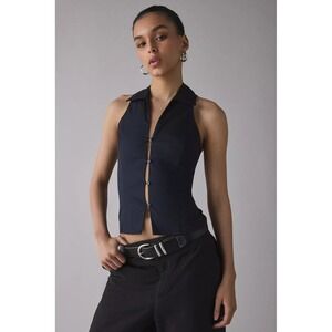 Urban Outfitters Party Girl Cotton-Blend‎ Button Down Sleeveless Shirt Small NWT